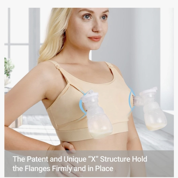 Momcozy Hands free pumping and nursing bra beige Medium - Picture 4 of 9